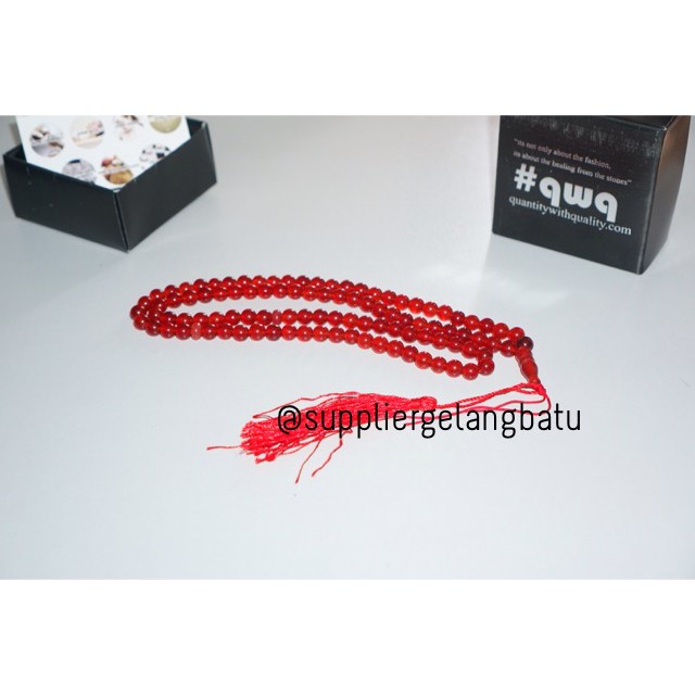 tasbih batu RED GARNET 99 butir premium tasbeh manau alam akik aksesoris bahan craft kerajinan