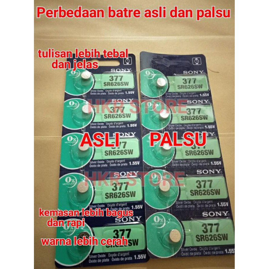 ORIGINAL BATRE / BATERAI / BATTERY JAM SONY SR626SW SR 626 SW / 377