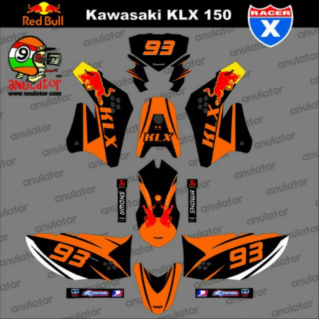 STRIPING STIKER KAWASAKI KLX 150 KTM REDBULL/sticker klx 150