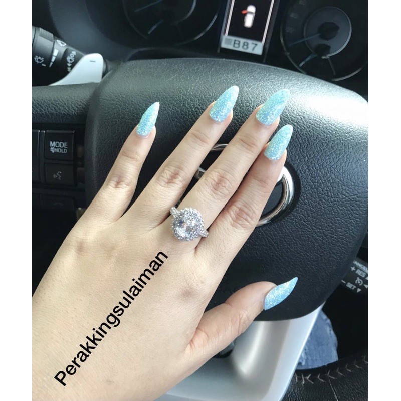 Cincin Perak 925 Asli Motif Berlian Silver&Gold