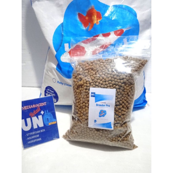 PELET IKAN / PELLET IKAN KOI PREMIUM BREEDER PRO 1mm/2mm dan 5mm REPACK 200/500/1000gr/1kg (Murah)