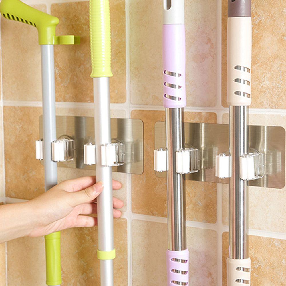 Suyo Rak Organizer Sapu / Pel Model Tempel Dinding Untuk Dapur