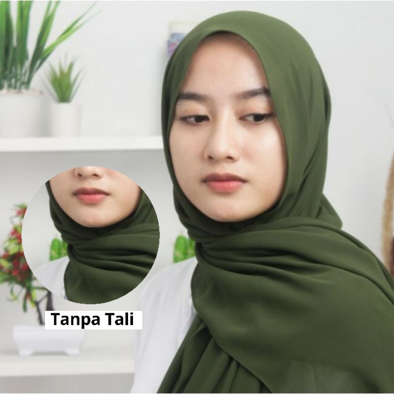 Pashmina Ceruty Tali dan Tanpa Tali Jilbab Pasmina Kualitas Premium / Hijab Pashmina Murah