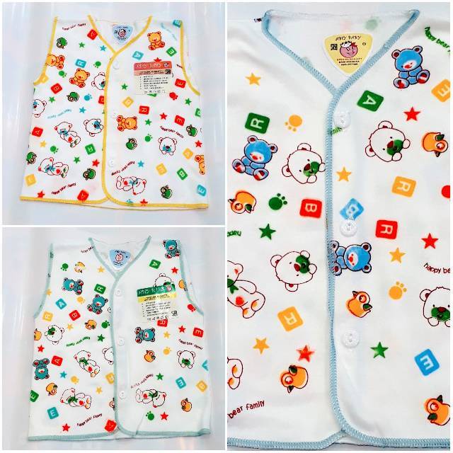 baju atasan bayi lengan buntung abiy baby 3pcs/pcs -  baju bayi abiy baby berkualitas