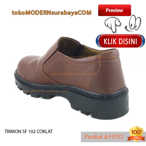 TRIMON SF 102 COKLAT sepatu kerja pantovel pria safety