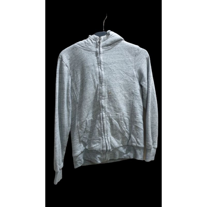 Jaket zipper hoodie bulu angsa/sherpa (preloved) merk top ten