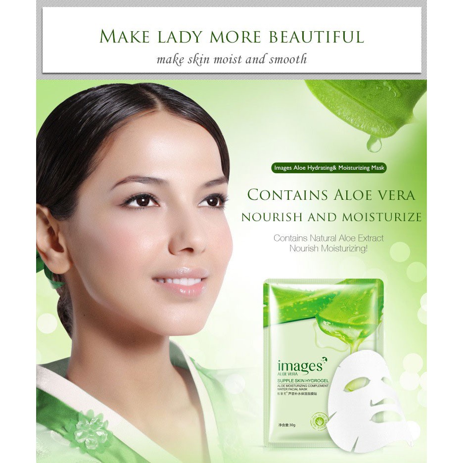 [BISA COD] IMAGES MASK SUPPLE SKIN HYDROGEL IMAGES ALOE VERA IMAGES SHEET MASK MASKER WAJAH LIDAH BUAYA