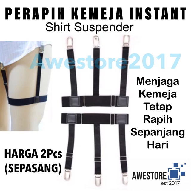 Shirt Suspender Paha Intactor Leg Holder Suspenders Penahan Perapih Kemeja Import