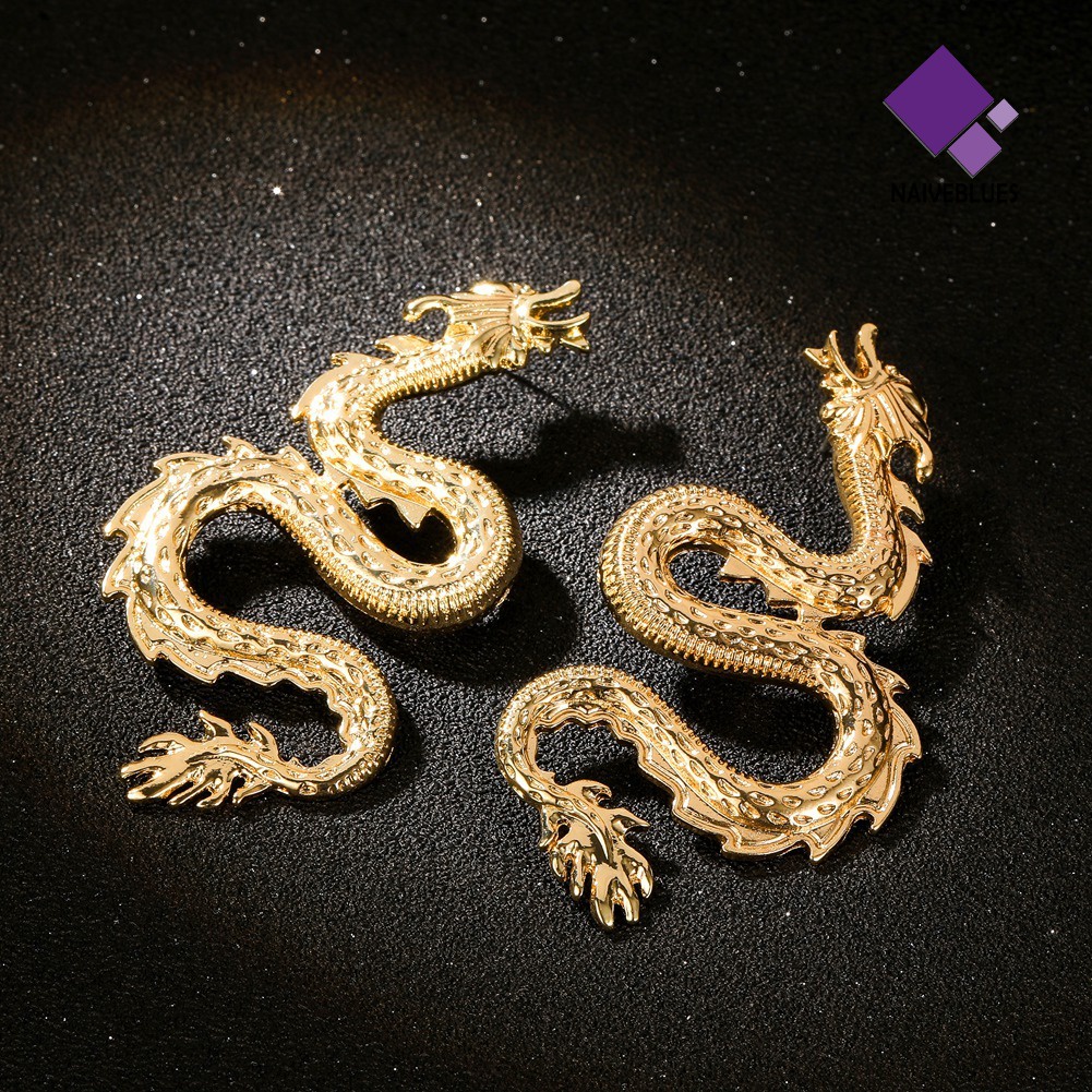 Anting Stud Bentuk Naga Melengkung Untuk Wanita