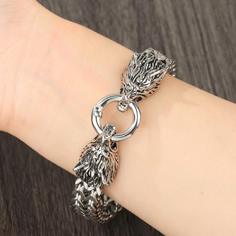 Lily Fenrir Kepala Gelang Fashion Rantai Cincin Gesper Gelang Stainless Steel