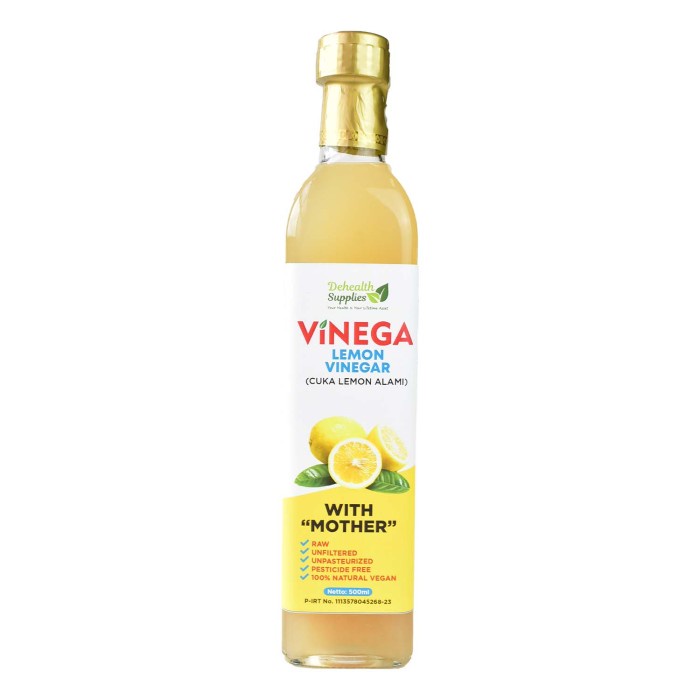

Jual Dehealth Supplies Vinega Lemon Vinegar (Cuka Lemon Alami) - 500 Ml