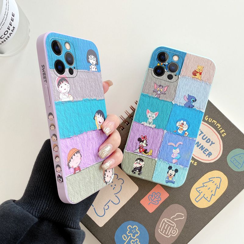 Hiu bayi Kartun Hitam Kisi Casing iPhone 6S 7 8 Plus XR XS Max iPhone 11 Pro Max 12 13 Redmi Note 8 Pro 9A 9T