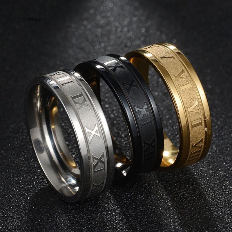 GG Cincin Angka romawi Titanium