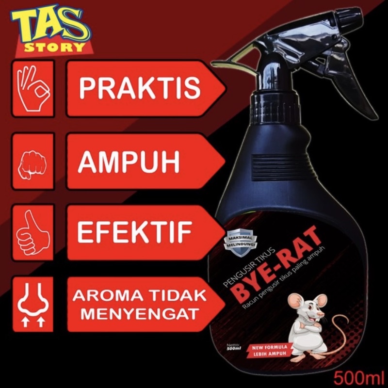 RACUN CAIRAN PENGUSIR TIKUS SEMPROT BYE RAT 500 ML AMPUH / RACUN TIKUS 500ML BYE RAT PENGUSIR RACUN TIKUS