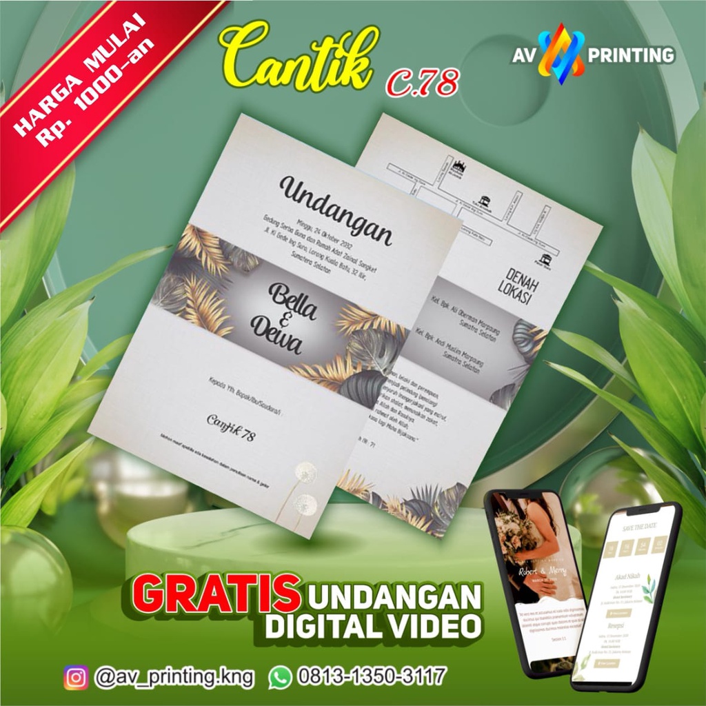 

Cetak Undangan Cantik 78 Murah Elegan