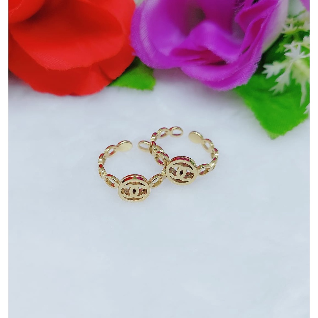 Cincin titanium permata perhiasan fashion 0444-0446