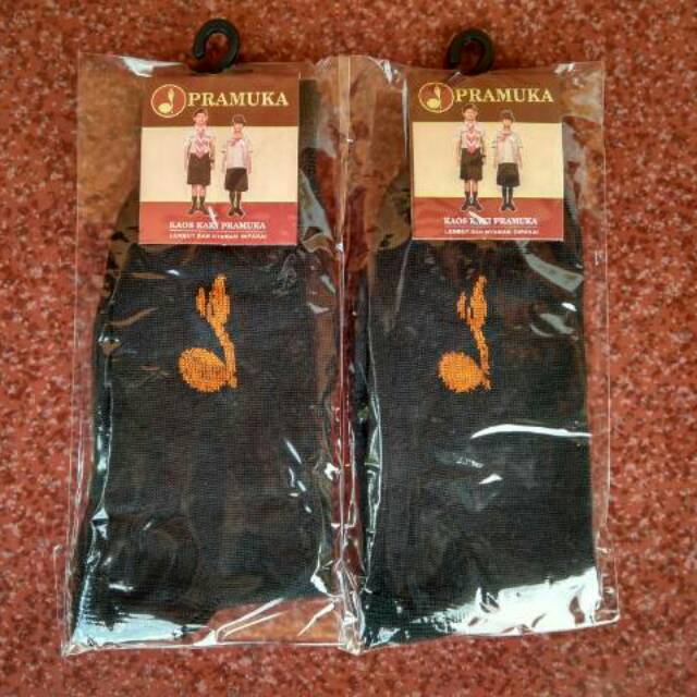 Kaos kaki hitam tunas pramuka SMA sebetis spandek polyester