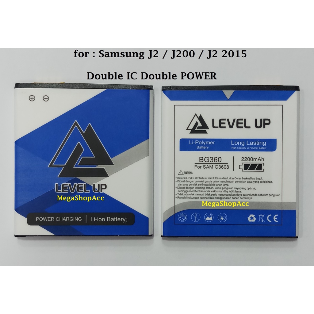 BATERAI SAMSUNG J2 J200 LEVEL UP DOUBLE IC DOUBLE POWER