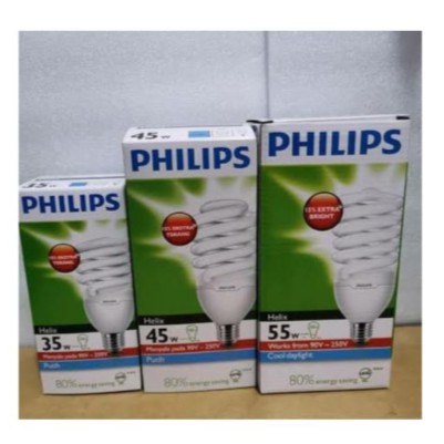 PHILIPS TORNADO HELIX 55W PUTIH E27 6500K SPIRAL 55Watt 55 W Wa