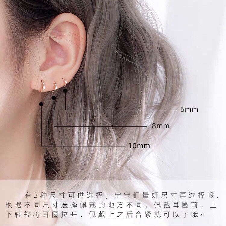 Anting-anting cincin/stud anting-anting baru trendi telinga tulang stud wanita sterling silver antin