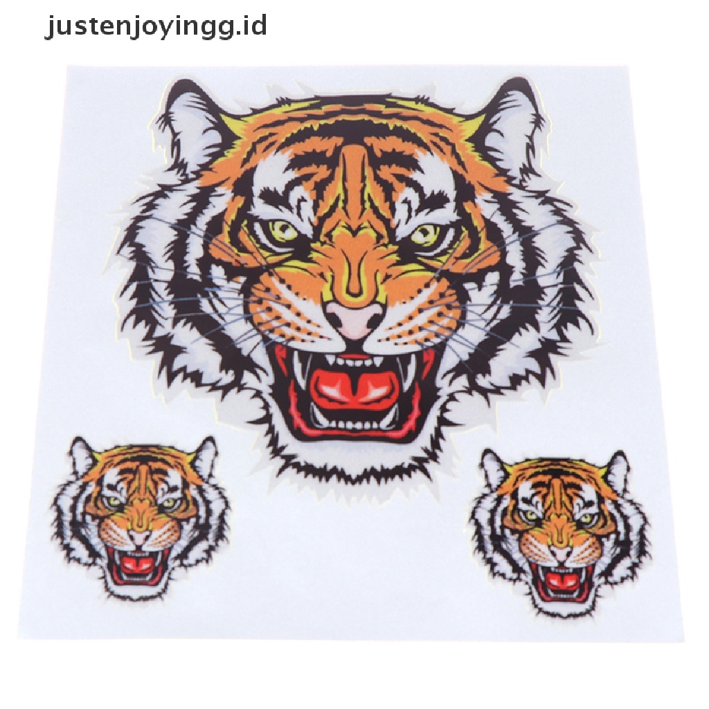 / / Justenjoyingg.id / 1 Lembar Stiker Vinyl Motif Tiga Kepala Harimau Untuk Dekorasi Mobil / Motor