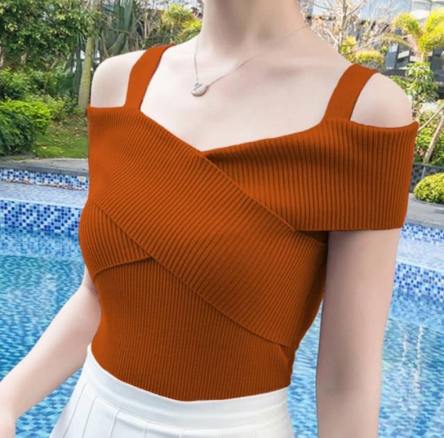 JCB- Sabri Cross Rajut / Xtop Knit Rajut / Atasan Crop wanita rajut terbaru