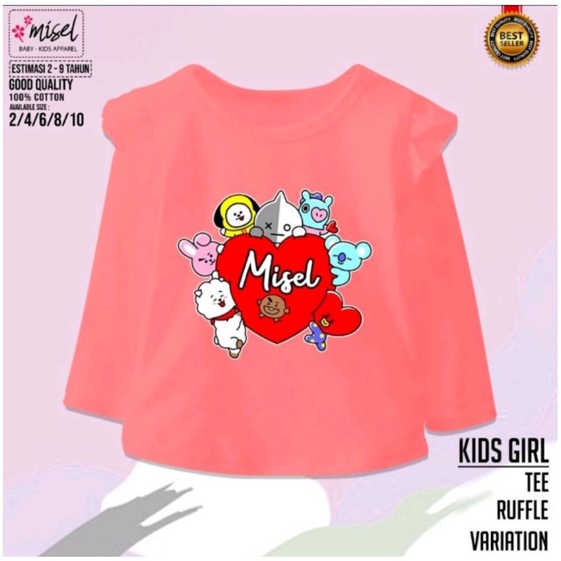 (1-8 Tahun) Promo Obral Cuci Gudang Kaos Anak Perempuan Cewek Misel Murah Berkualitas Ngabisin Stock
