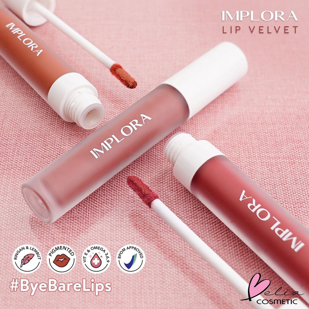 ❤ BELIA ❤ IMPLORA Lip Velvet  4,6 gram | Lip Cream | Lipstik | Lipvelvet | kosmetik bibir