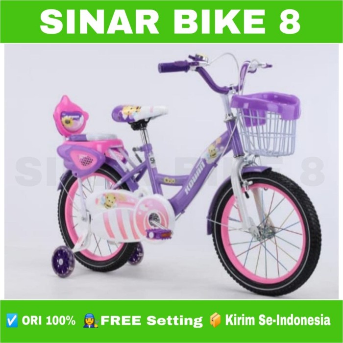 Sepeda Mini Anak Perempuan Kerajang KOUAN Ukuran 16 Inch