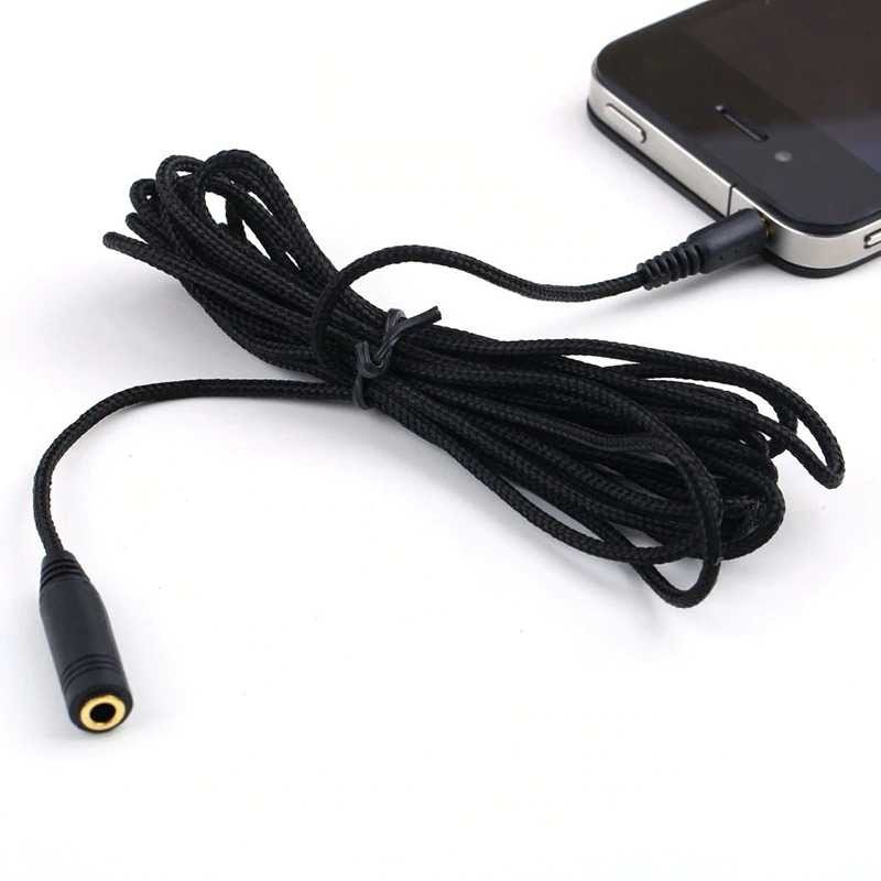 Kabel Audio Extension 5M 3.5mm M-F Perpanjangan TRS Stereo Nylon Gold