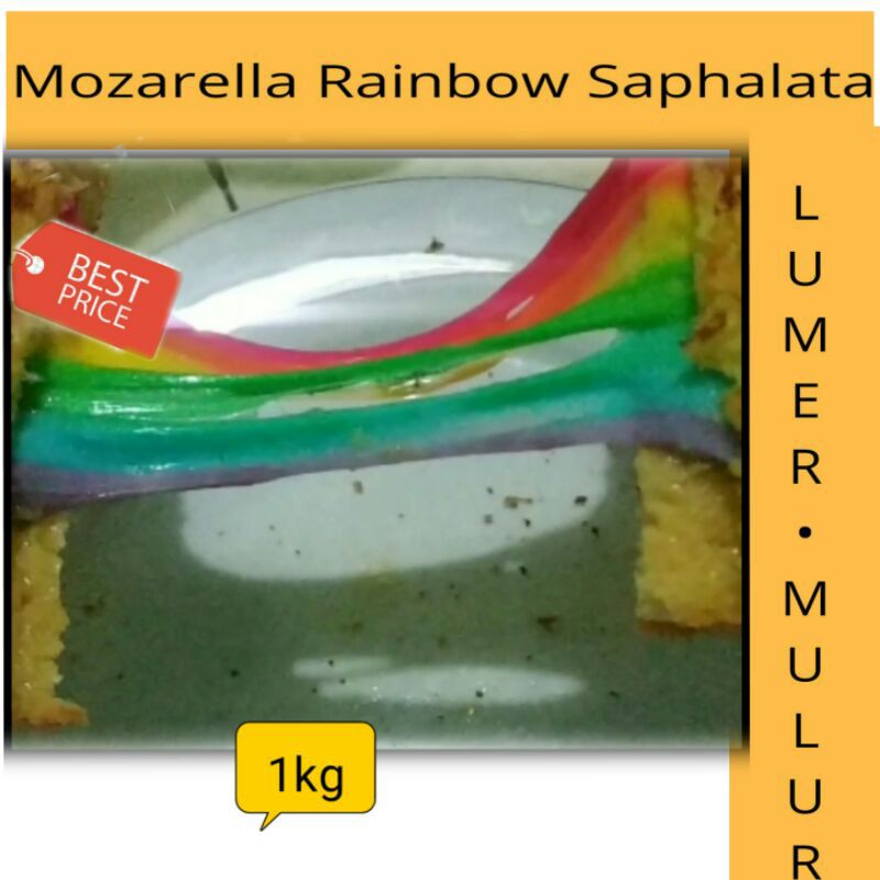 Keju Mozarella rainbow pelangi 1kg buat pizza roti bakar