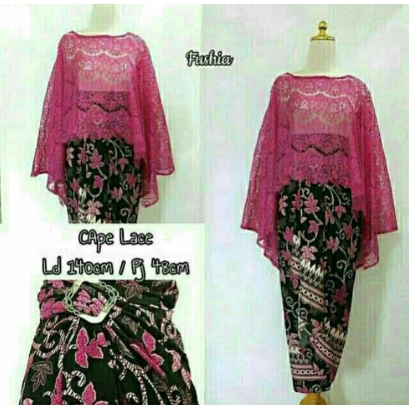 COD SETELAN KEBAYA CAPE BROKAT mewah kebaya Bridesmaid seragaman pager ayu kebaya wisuda Kebaya jumbo-SET CAPE FANTA