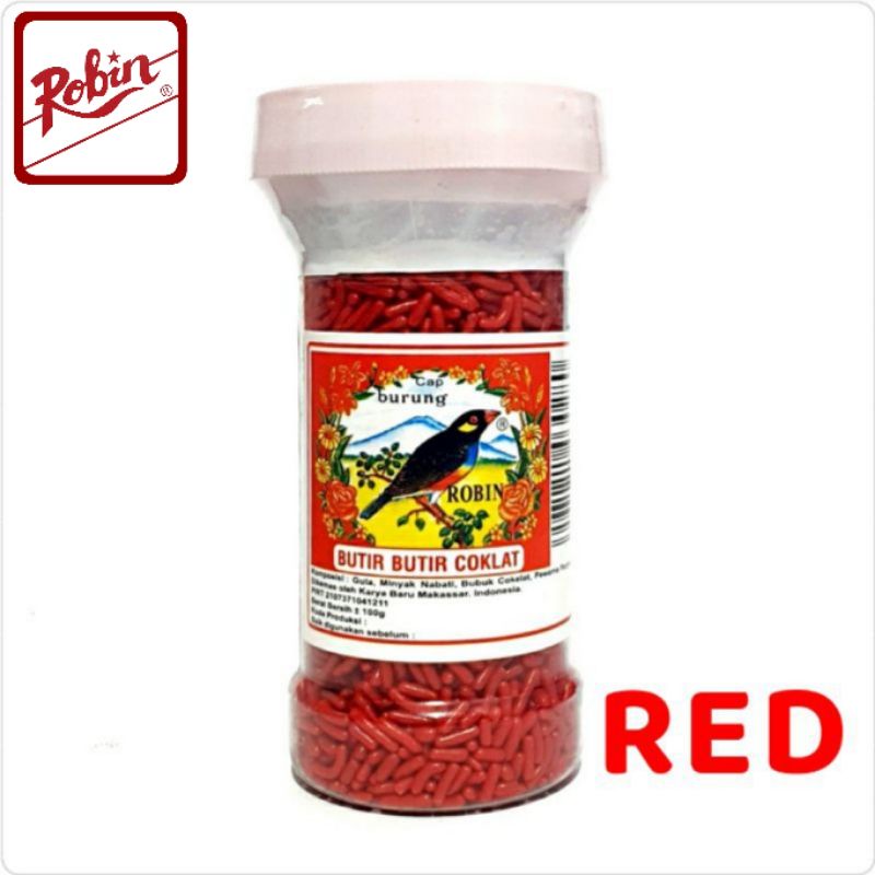 

Meises Warna Merah Robin 100 Gram / Meses Warna / Sprinkle / Meses ceres Berkualitas Makassar COD