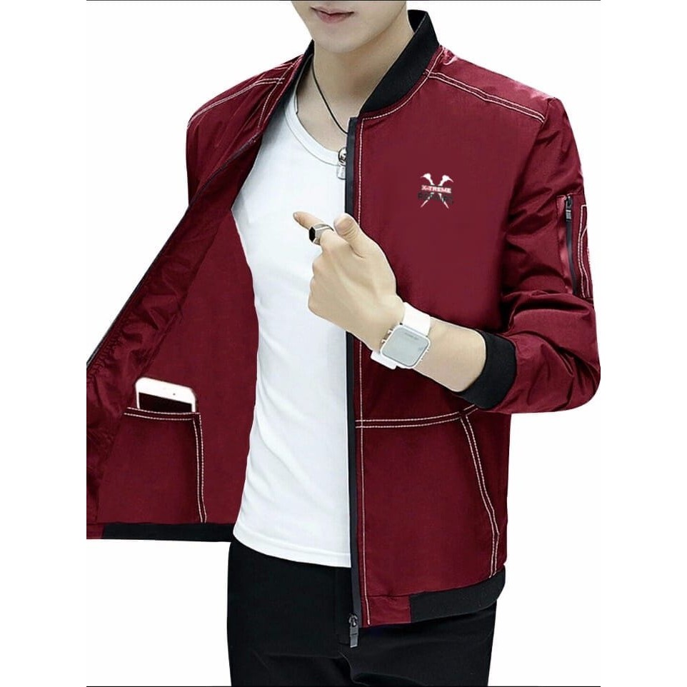 TOTOTAshop. Jaket fashion pria EXTRIM PP M-L,Lengan panjang, Bahan Destiny fleece halus,Logo Bordir premium.