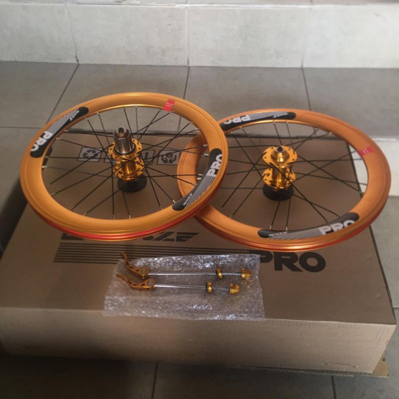 WHEELSET RAZE PRO 20 INCH 406 GOLD DISC BRAKE