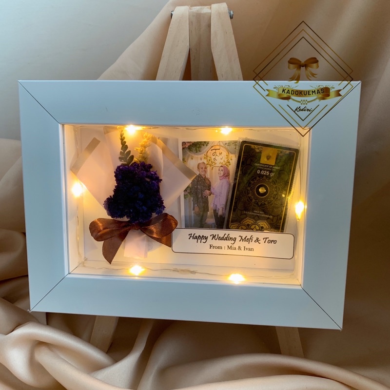 KADO NIKAH || KADO PERNIKAHAN || BINGKAI HIAS 3D || KADO FRAME 3D || BINGKAI EMAS 3D 10x15 - BINGKAI