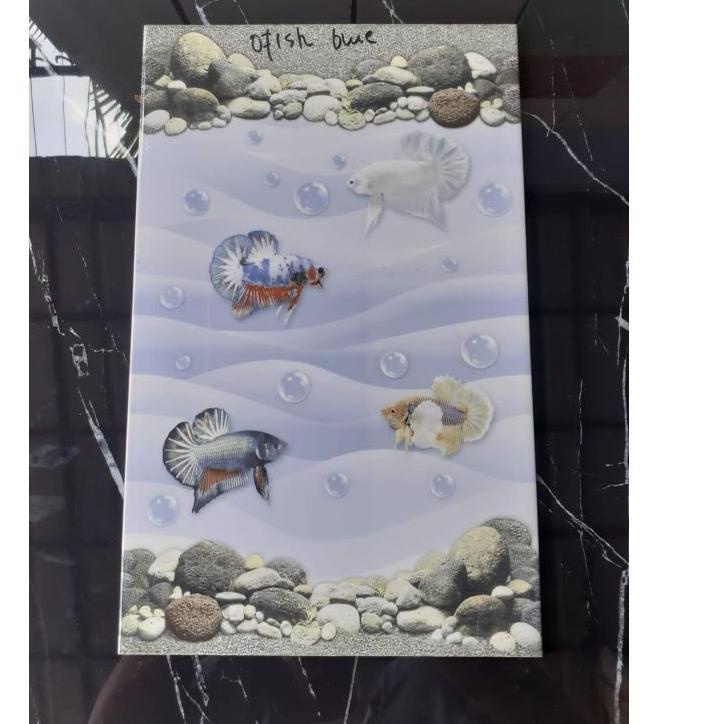 Modern.. KERAMIK DINDING 25X40 OFISH YELLOW,BLUE ROSALIA