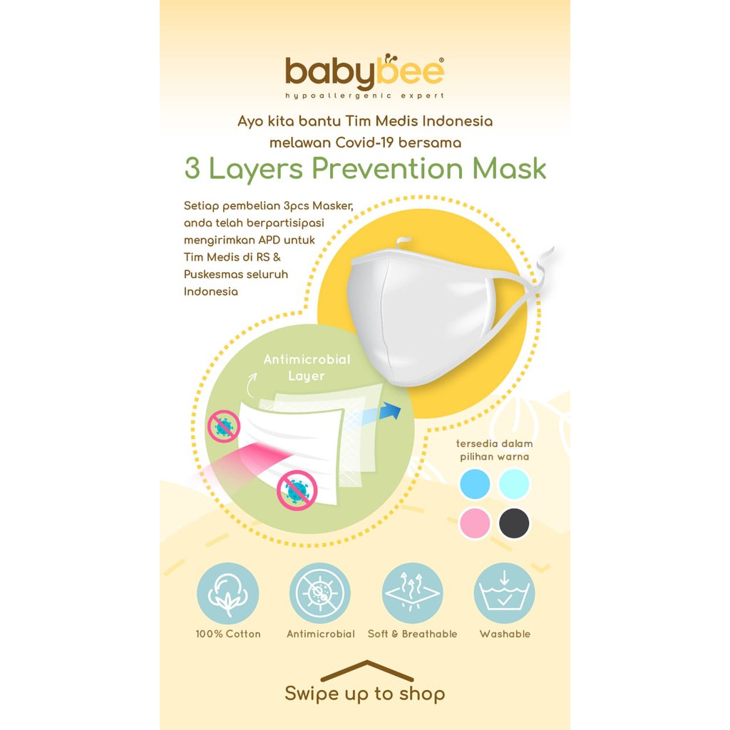 Baby Bee 3 Layers Masker Kain Dewasa