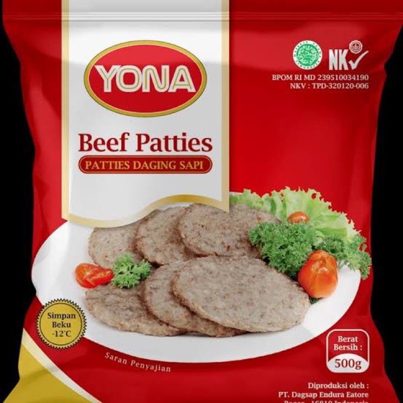 Yona Daging burger sapi beef patties 500gr