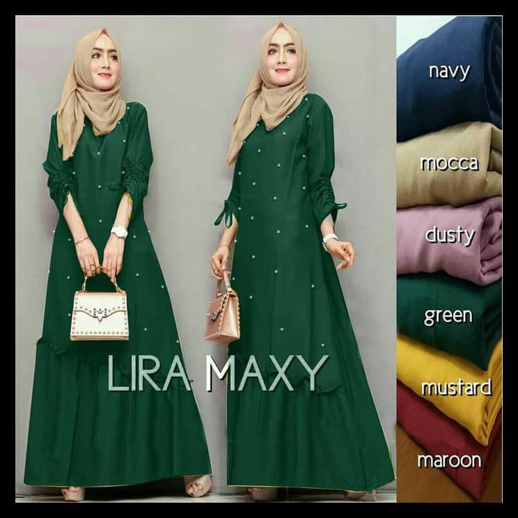 Baju Gamis Syari HOPYLOVY - MAXI DRESS MOTE LIRA FIT TO XL (LD 100,