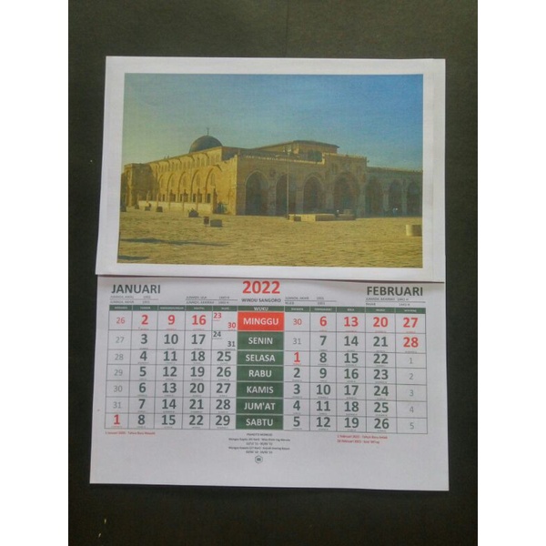 

Kalender Jawa dan Masehi 2022 foto Masjidil Aqsa