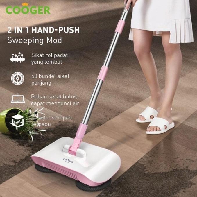 COOGER Sapu Pembersih Lantai Otomatis Dapat Berputar 180 Derajat