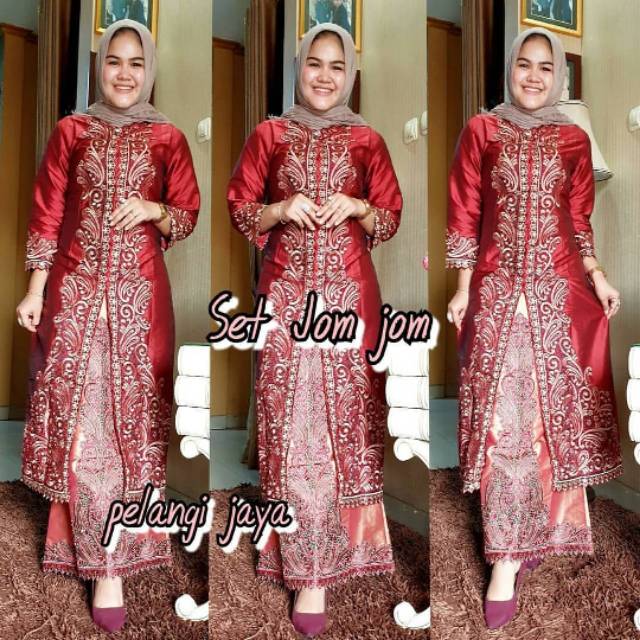 Kebaya gamis set jomjom pelangi jaya 13 / / kebaya wisuda / kebaya pesta / kebaya terlaris / gamis m