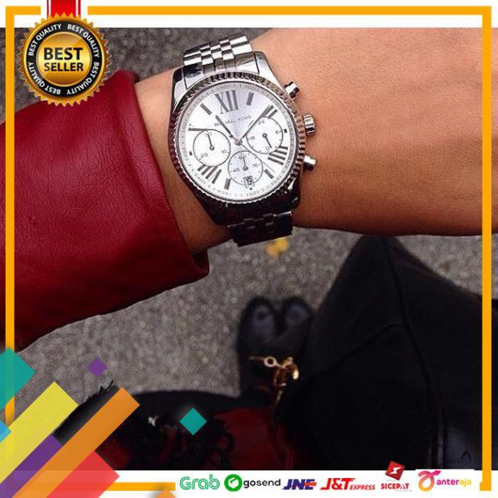 SALE.. JAM MICHAEL KORS MK5555 SILVER ORIGINAL ..TERMURAH