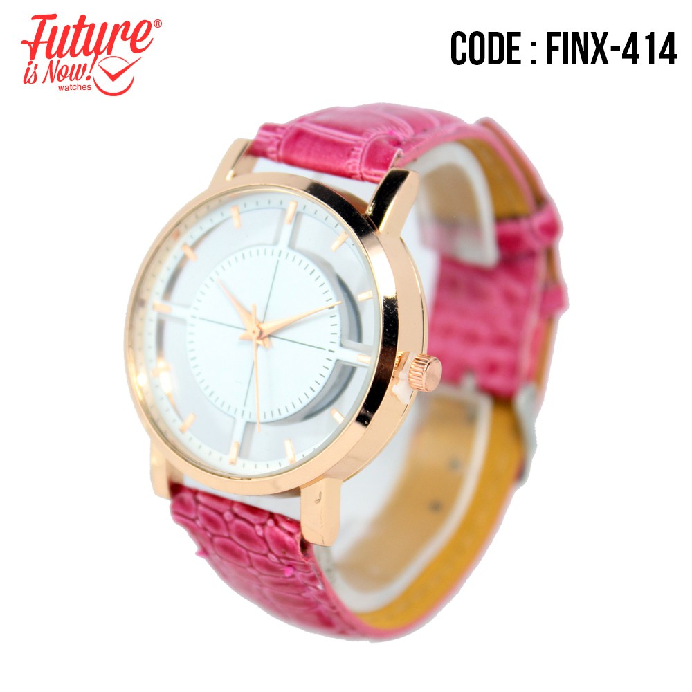 FINX-414 - Jam tangan fashion wanita analog - leather strap - 4 pilihan warna