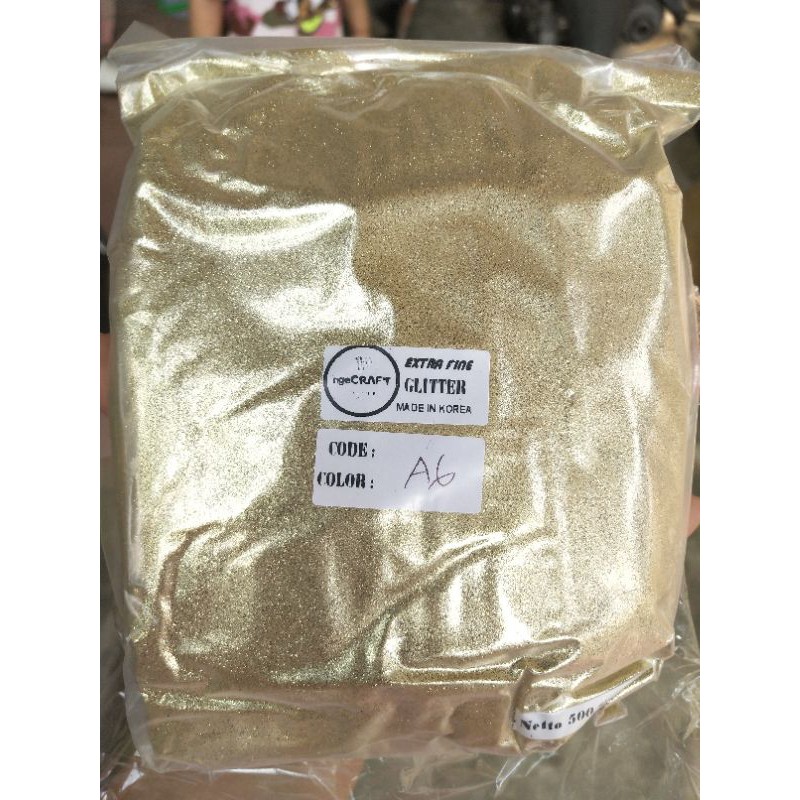 SERBUK GLITTER DEEP GOLD KODE A6 PER 25 GRAM