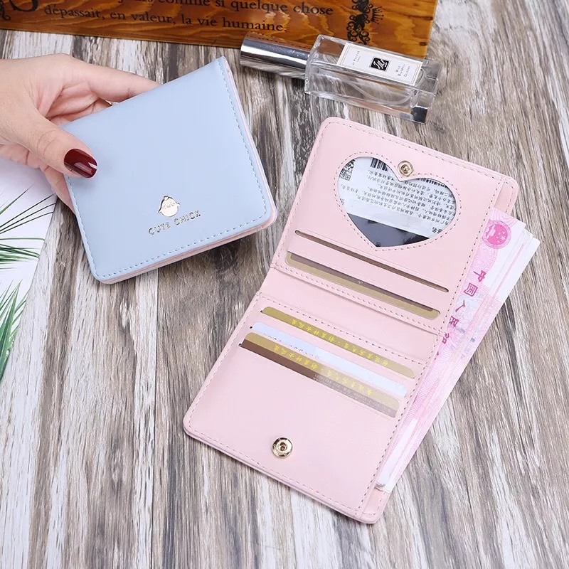 ( GS ) Dompet Wanita Cantik Dompet Lipat Mini Kulit Sintetis