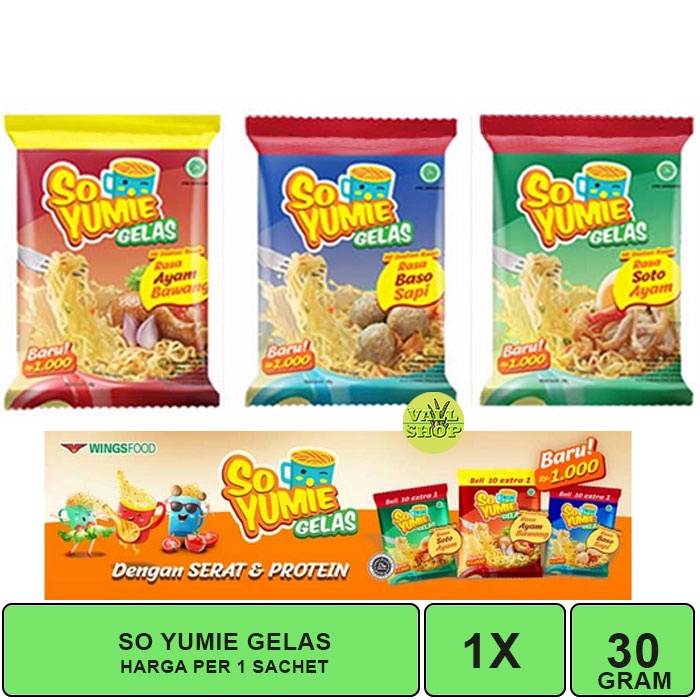 VS. SO YUMIE MIE GELAS HARGA PER 1 BUNGKUS/SACHET