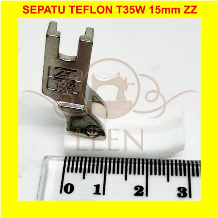 Sepatu Teflon T35W 15 mm Belah Sama Tengah Mesin Jahit High Speed LEEN