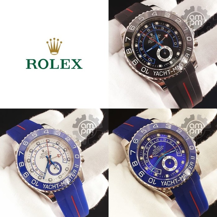 Suplier Jam Tangan R*lex Yacht Master II Automatic Silicone Silver